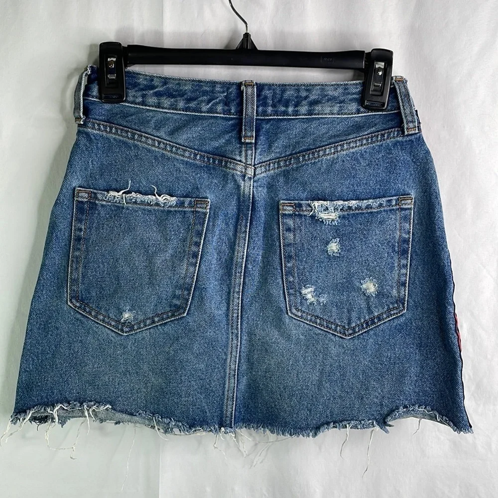 Abercrombie and Fitch Zoe natural rise, vintage A-line denim jean skirt